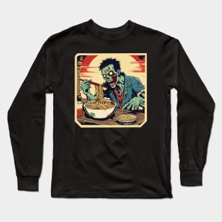 Zombie eat ramen Long Sleeve T-Shirt